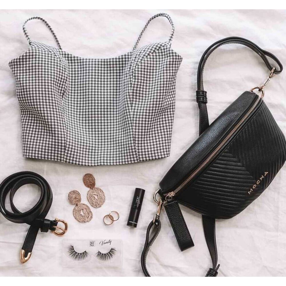 House of Campbell Andie Bustier Houndstooth Top SZ 8